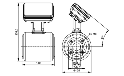 Przepływomierz elektromagnetyczny SMG40KGFFRKG/UST (SMF350) - IFM