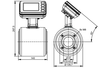 Przepływomierz elektromagnetyczny SMG50KGFFRKG/USD (SMF421) - IFM