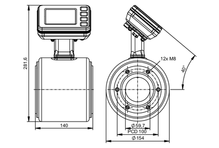 Przepływomierz elektromagnetyczny SMG65KGFFRKG/USD (SMF521) - IFM