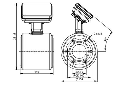 Przepływomierz elektromagnetyczny SMG65KGFFRKG/UST (SMF550) - IFM