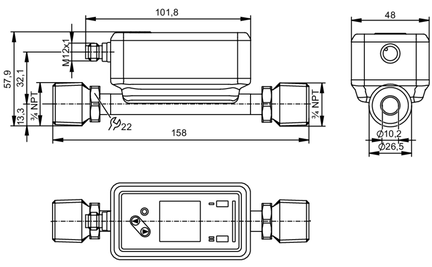 Przepływomierz ultradźwiękowy SUN34XXBFRKG/US (SU7621) - IFM