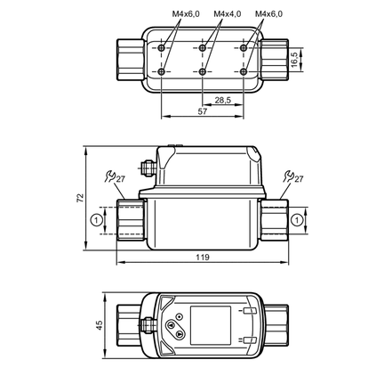 Przepływomierz wirowy (Vortex) z wyświetlaczem SVN12XXXIRKG/US-100 (SV4610) - IFM