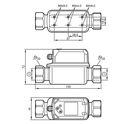 Przepływomierz wirowy (Vortex) z wyświetlaczem SVR34XXX50KG/US-100 (SV7204) - IFM