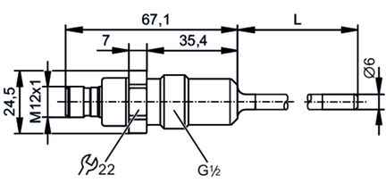 Czujnik temperatury z przyłączem procesowym TM-100KFER12- /US/ (TM4531) - IFM