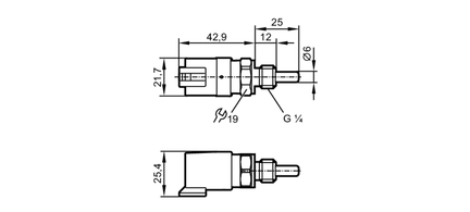 Czujnik temperatury z przyłączem procesowym TM-025KCBR14- /DE/ (TM6101) - IFM