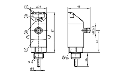 Czujnik temperatury z wyświetlaczem TN-030KLBM12-MFRKG/US/ (TN2405) - IFM
