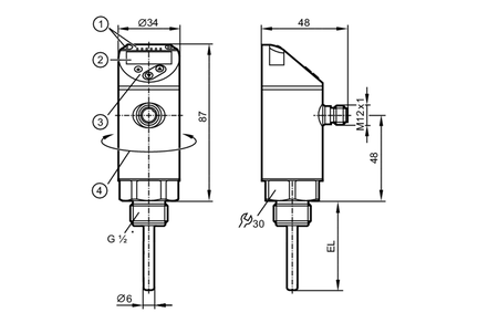 Czujnik temperatury z wyświetlaczem TN-050KLBM12-MFRKG/US/  /V (TN2415) - IFM