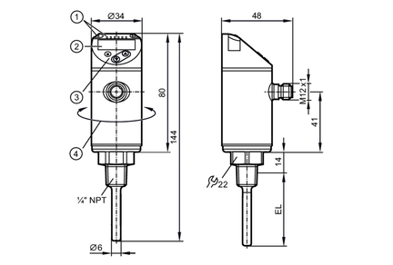 Czujnik temperatury z wyświetlaczem TN-050KLBN14-MFRKG/US/ (TN2613) - IFM