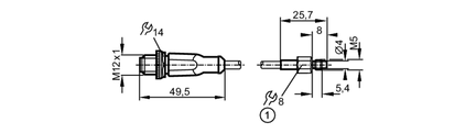 Czujnik temperatury wkręcany TS-PT100-SCREw-IN M5/2M PUR (TS2789) - IFM