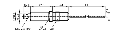 Czujnik temperatury TA-050CLEM12-A-ZVG/US (TY2510) - IFM