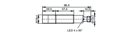 Czujnik ultradźwiękowy w pełnej obudowie metalowej UGA401000RRKG/AM/IO/US (UGT303) - IFM