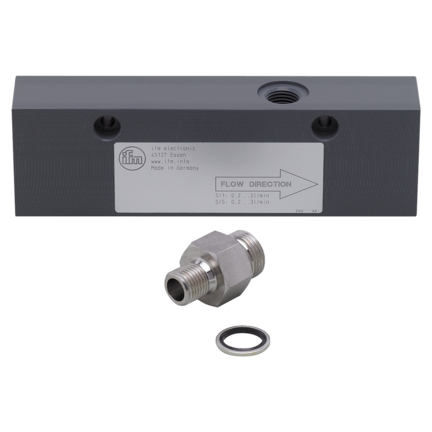 Adapter procesowy do detekcji małych przepływów ADAPTBLOCK D4,5 G1/4 PVC (E40187) - IFM