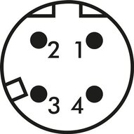 Przewód sieciowy, złącze M12 (kod D) - złącze M12, kodowanie D (DIN EN 61076-2-101) (wtyczka), 5 m