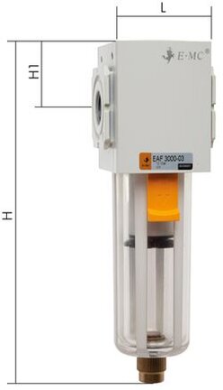 Filtr Eco-Line, G 1/2, spust pólautomatyczny - EMC
