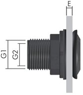 Złącze grodziowe do zbiornika G 2" (GZ) - G 1-1/2" (GW), PP - Air-com