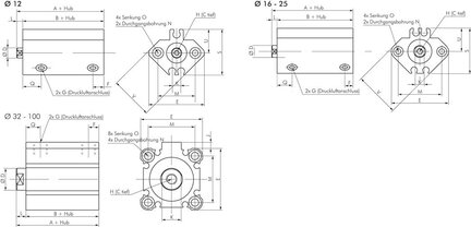 Siłownik kompaktowy D32x80 - EMC