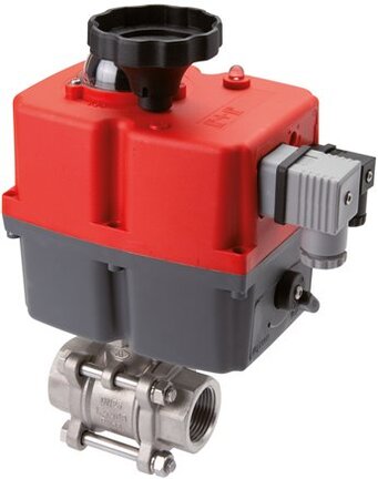 Zawór kulowy z napędem elektrycznym, G 4", 24 do 240 V (AC) / 24 do 135 V (DC), stal nierdzewna, z pozycjonowaniem