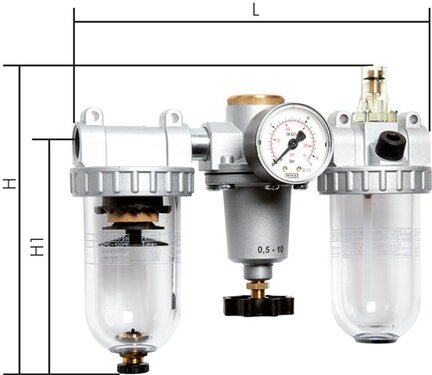 Stacja przygotowania powietrza FRL STANDARD, 3-cz., G 1/2, 0,5 - 10 bar SAM - Festo