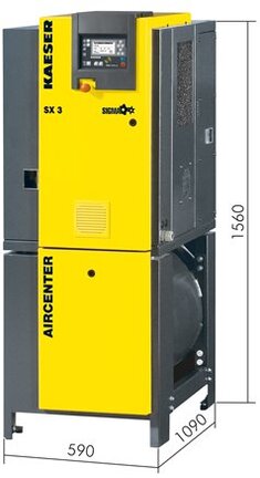 Kompresor śrubowy z osuszaczem Aircenter SX 8 bar, 4 kW - Kaeser
