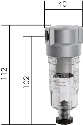 Minifiltr G1/4, zbiornik z tworzywa sztucznego DF01AM