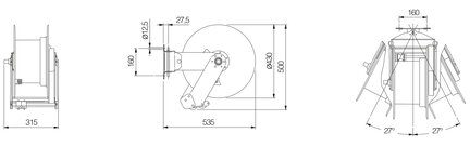 Zwijacz przewodu hydraulicznego MAVEL Roll Big Profi Automatic 20-1/2" 60 bar 40° C