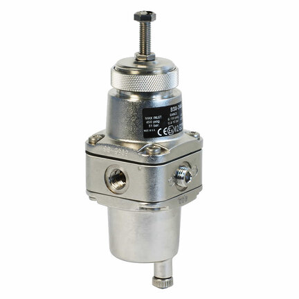 Filtroregulator ze stali nierdzewnej, 1/4 NPT, 5 µm, 0,25–7 bar, ręczny spust, bez manometru, serii B38 (B38-240-B1KA) - Norgren