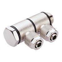 Złączka nasuwana serii 24, podwójny adapter Banjo kolankowy, G1/8, 6 mm/4 mm (24B510618) - Norgren