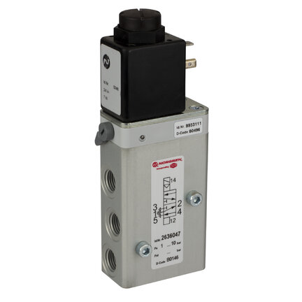 Elektrozawór liniowy, G1/4, NAMUR, 5/2, ster. elektromagn./powrót sprężyną pneumatyczną, bez cewki, serii 26360 (2636015000000000) - Norgren
