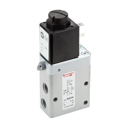 Elektrozawór liniowy, G1/4, 3/2, NC, ster. elektromagn./sprężyna pneumatyczna, seria 80207 (8020765421002400) - Norgren