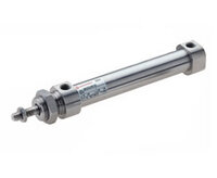 Siłownik ISO Roundline, okrągły, dwustronnego działania, ze stali nierdzewnej, średnica 20 mm, skok 25 mm, certyfikat ATEX (KM/8020/M/EX/25) - Norgren