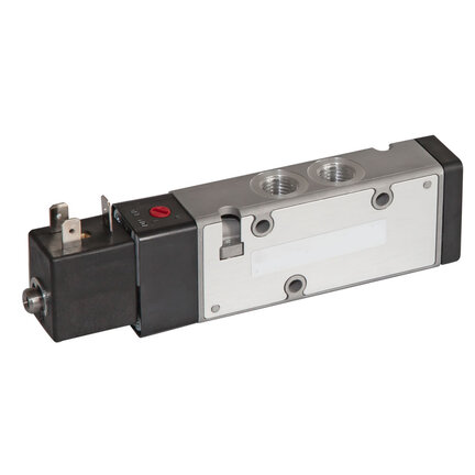 Elektrozawór liniowy, G1/4, 5/2, ster. elektromagn./sterowanie pneumatyczne, powrót sprężyną, serii V61 (V61B513A-A317J) - Norgren