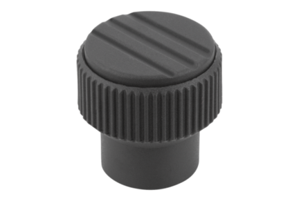 Pokrętło Radełkowane termoplast ciemnoszary RAL 7021 (06092-0104) - Norelem