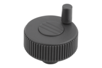 Kółko Radełkowane z rękojeścią termoplast ciemnoszary RAL 7021 (06268-1308) - Norelem
