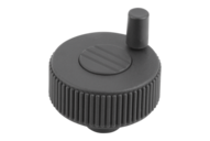 Kółko Radełkowane z rękojeścią termoplast ciemnoszary RAL 7021 (06268-1308) - Norelem