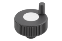 Kółko Radełkowane z rękojeścią termoplast ciemnoszary RAL 7021 (06268-13CN5) - Norelem