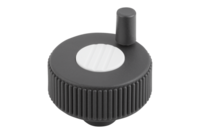 Kółko Radełkowane z rękojeścią termoplast ciemnoszary RAL 7021 (06268-23085) - Norelem