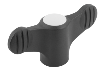 Pokrętło Motylkowe termoplast ciemnoszary RAL 7021 (06652-01A25) - Norelem