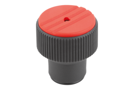 Pokrętło Radełkowane termoplast ciemnoszary RAL 7021 (07125-2066) - Norelem