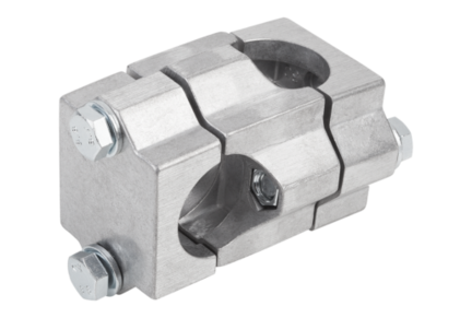 Złączka Zaciskowa krzyzowy aluminium z bębnowaniem (29000-52D2D2) - Norelem