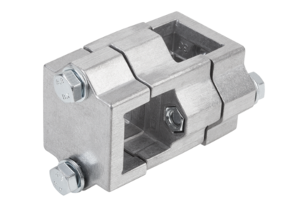 Złączka Zaciskowa krzyzowy aluminium z bębnowaniem (29002-52D2D2) - Norelem