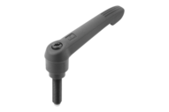 Rękojeść Nastawna z trzpieniem dociskowym tworzywo sztuczne ciemnoszary RAL 7021 (06612-21061X20) - Norelem