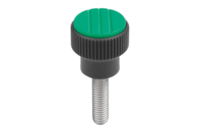 Pokrętło Radełkowane termoplast ciemnoszary RAL 7021 (06092-2082X30) - Norelem