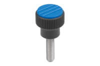 Pokrętło Radełkowane termoplast ciemnoszary RAL 7021 (06092-2083X25) - Norelem