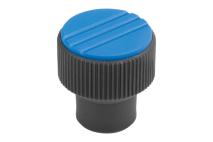 Pokrętło Radełkowane termoplast ciemnoszary RAL 7021 (06092-3103) - Norelem