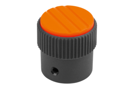 Pokrętło Radełkowane termoplast ciemnoszary RAL 7021 (06100-11051) - Norelem