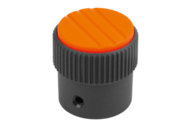 Pokrętło Radełkowane termoplast ciemnoszary RAL 7021 (06100-13081) - Norelem