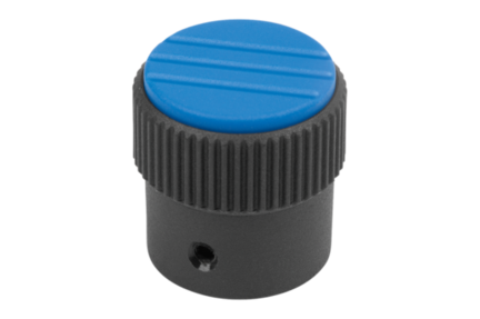 Pokrętło Radełkowane termoplast ciemnoszary RAL 7021 (06100-13083) - Norelem