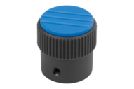 Pokrętło Radełkowane termoplast ciemnoszary RAL 7021 (06100-12063) - Norelem