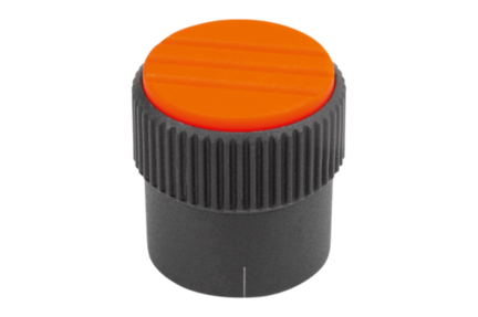 Pokrętło Radełkowane termoplast ciemnoszary RAL 7021 (06100-22061) - Norelem