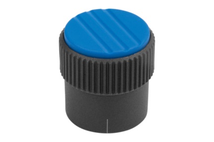 Pokrętło Radełkowane termoplast ciemnoszary RAL 7021 (06100-22063) - Norelem